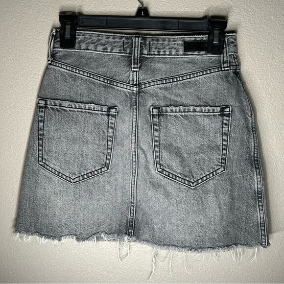 Abercrombie & Fitch gray A Line denim cut off mini skirt women's size XS 24 - Picture 2 of 4